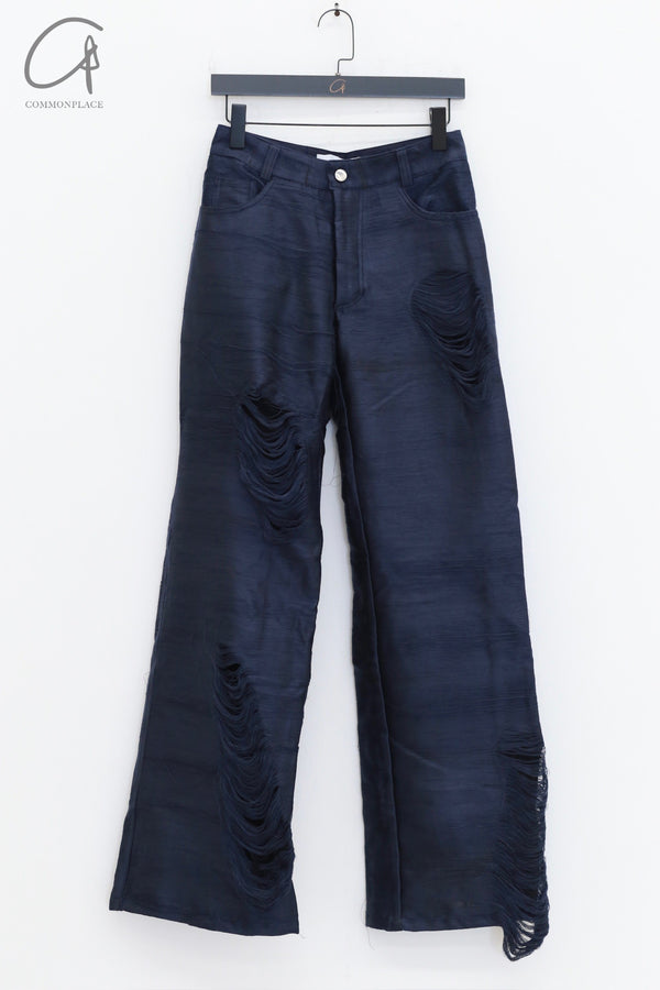 CONSTANÇA ENTRUDO Distressed UN Woven Trousers CE-SS24_TRO01-HJL Blue